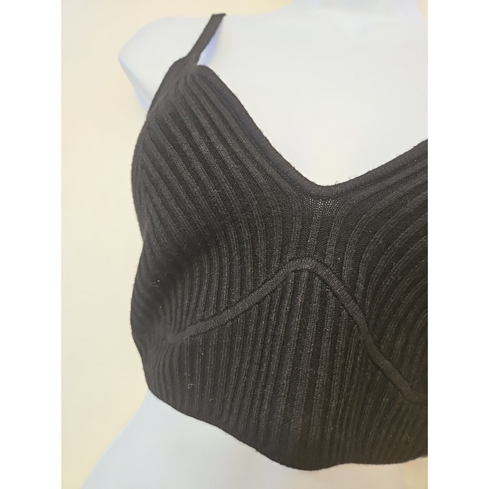 Wild Fable Black Cropped Ribbed Tank Top Size L NWT Y2k Festival Casual - Picture 3 of 8